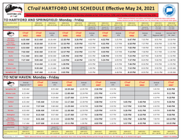 Ctrail HARTFORD LINE SCHEDULE Effective May 24, 2021