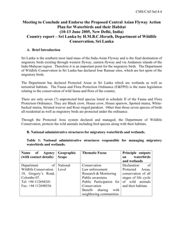 Meeting to Conclude and Endorse the Proposed Central Asian Flyway Action Plan for Waterbirds and Their Habitat (10-13 June 2005