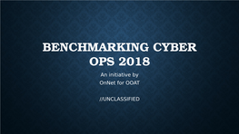 BENCHMARKING CYBER OPS 2018 an Initiative by Onnet for OOAT