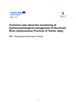 Technical Note About the Monitoring of Hydromorphological Management of the Avisio River (Autonomous Province of Trento, Italy)