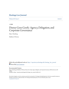 Agency, Delegation, and Corporate Governance Marc I