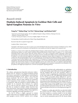 Ouabain-Induced Apoptosis in Cochlear Hair Cells and Spiral Ganglion Neurons in Vitro