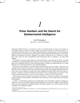Prime Numbers and the Search for Extraterrestrial Intelligence