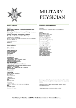 Military Physician Program Council Members