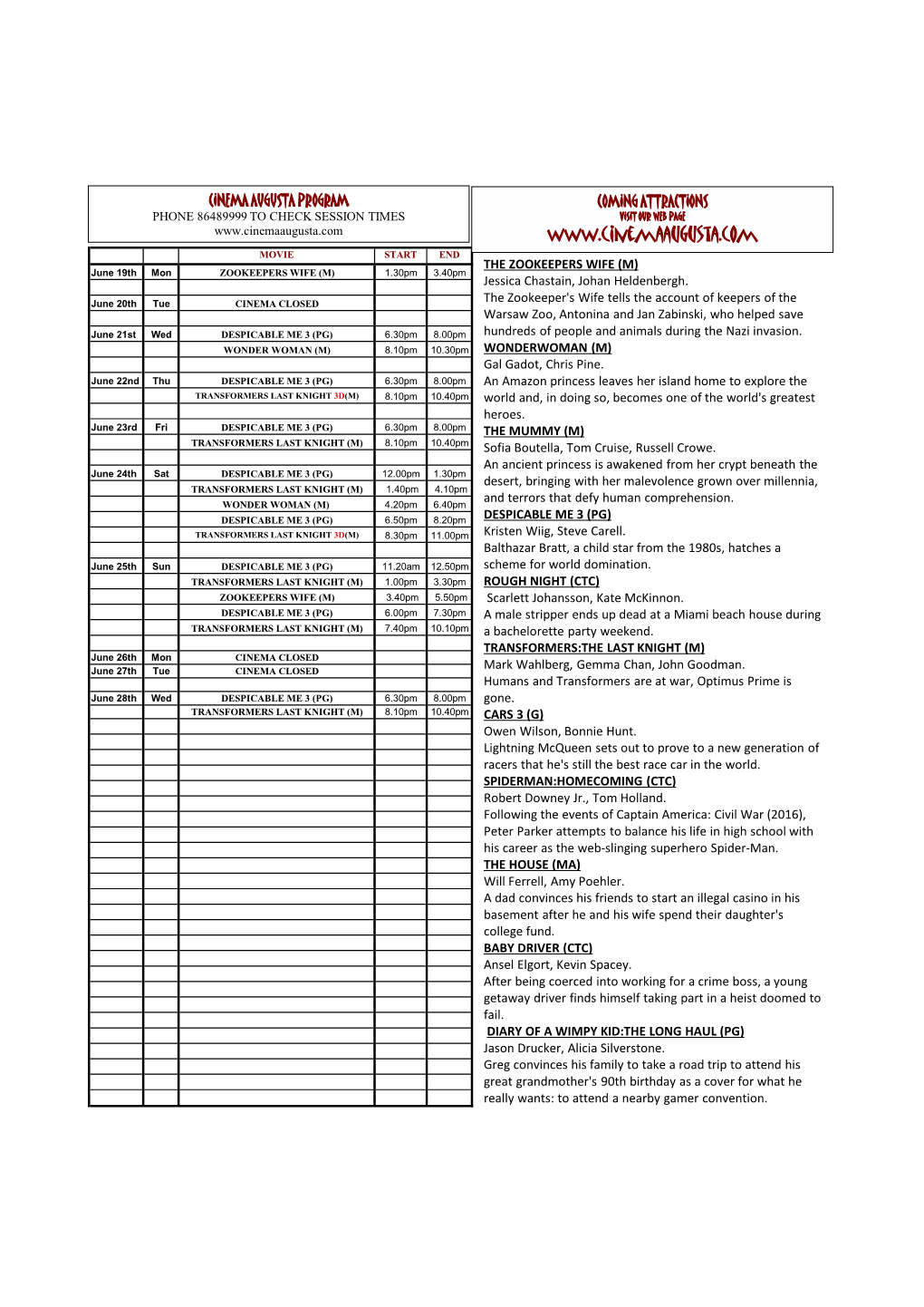 PROGRAM JUNE 22ND 2017.Xlsx