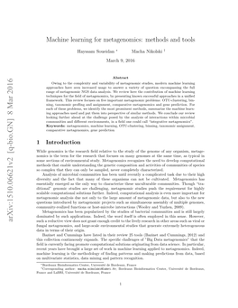 Machine Learning for Metagenomics: Methods and Tools