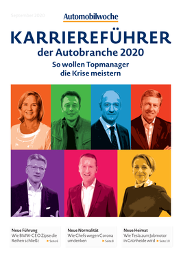 KARRIEREFÜHRER Der Autobranche 2020 So Wollen Topmanager Die Krise Meistern