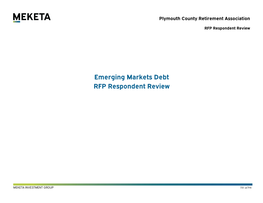 Emerging Markets Debt RFP Respondent Review