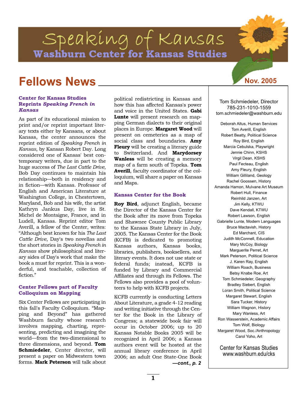 Fellows News Nov