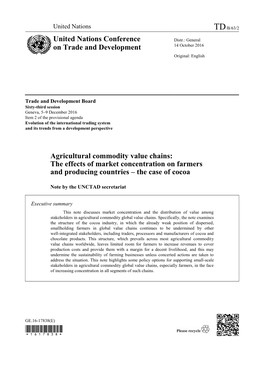 Agricultural Commodity Value Chains: the Effects of Market Concentration on Farmers and Producing Countries – the Case of Cocoa