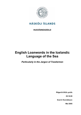 English Loanwords in the Icelandic Language of the Sea