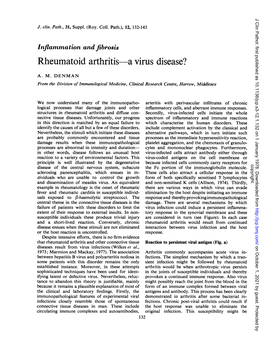 Rheumatoid Arthritis a Virus Disease?