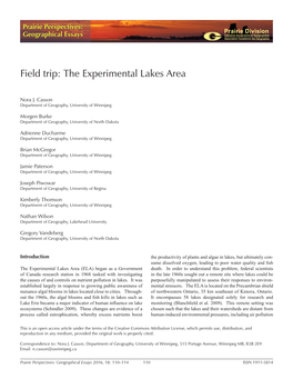 The Experimental Lakes Area