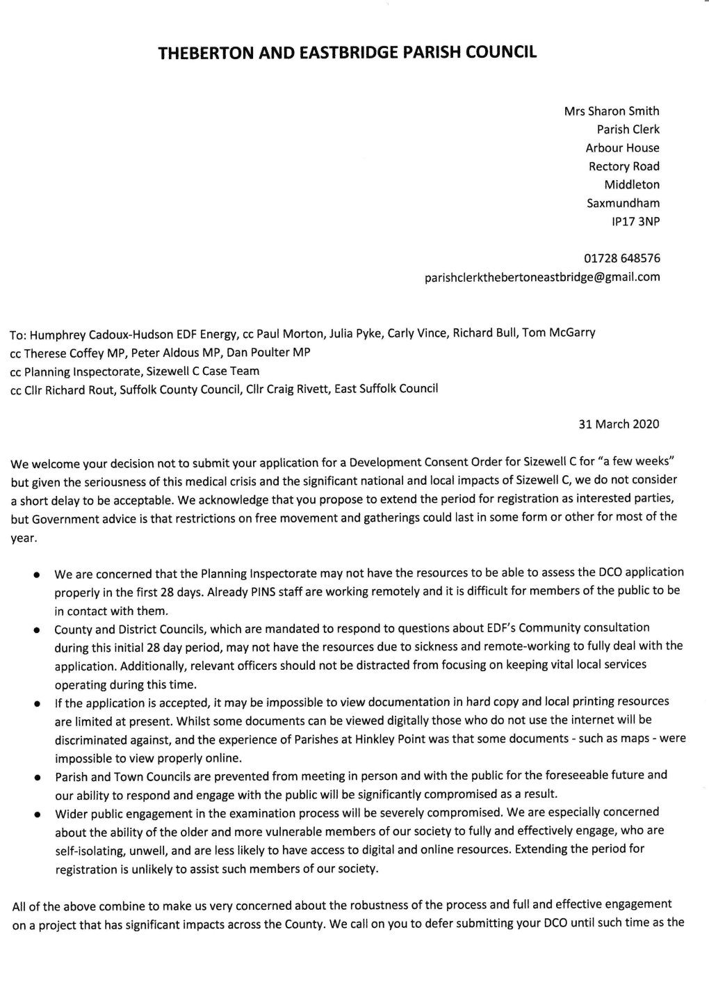 Theberton and Eastbridge Parish Council