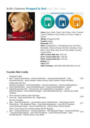 Kelly Clarkson Wrapped in Red Mp3, Flac, Wma
