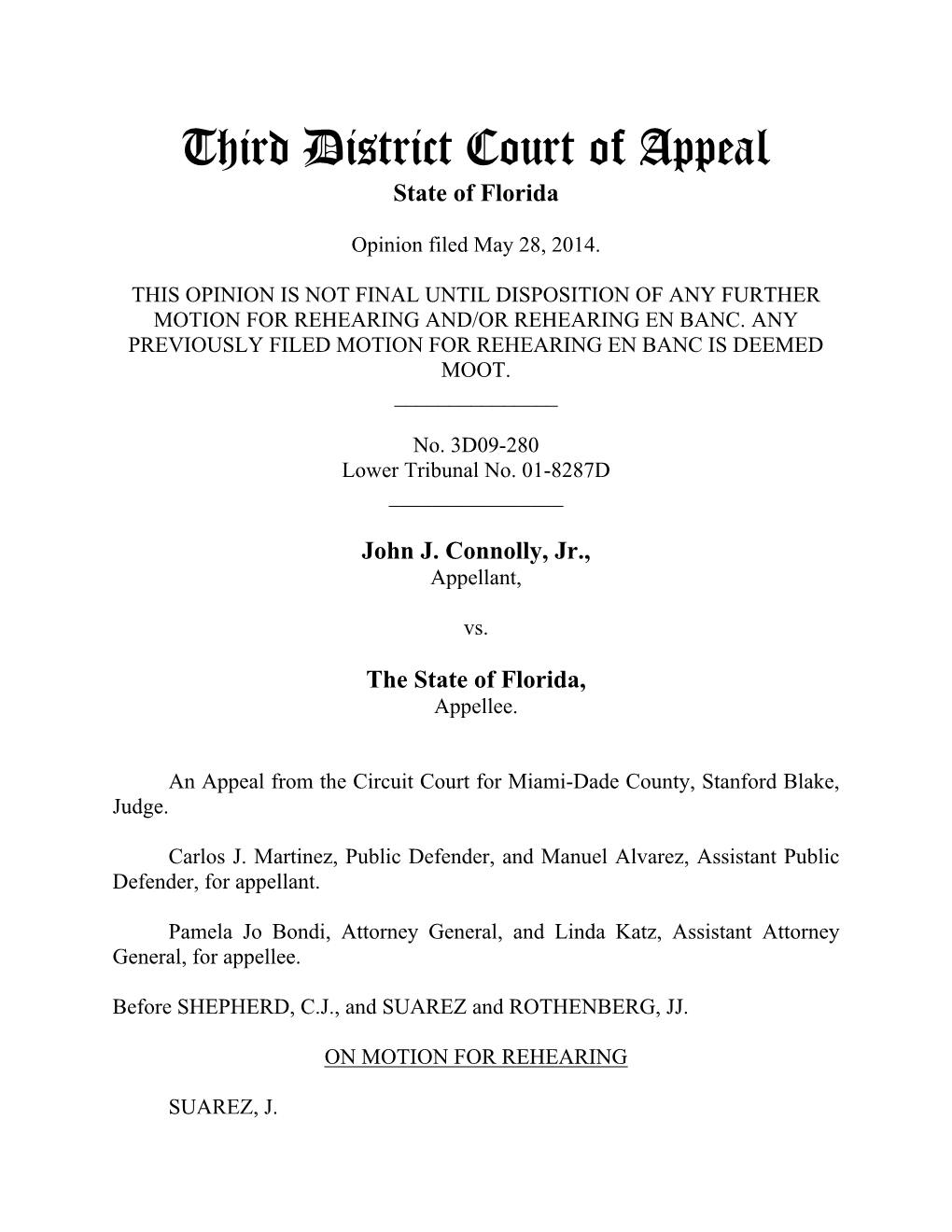 Third District Court of Appeal State of Florida