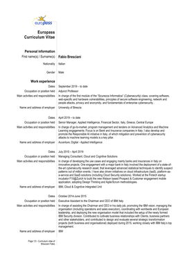 Europass Curriculum Vitae