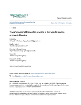 Transformational Leadership Practice in the World's Leading Academic
