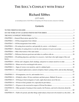 THE SOUL's CONFLICT with ITSELF Richard Sibbes