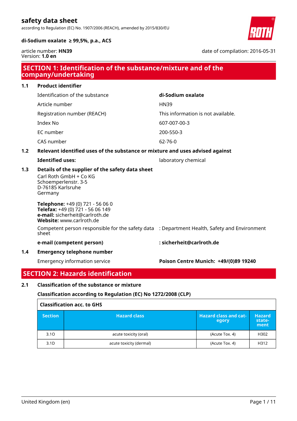 Di-Sodium Oxalate