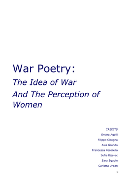 War Poetry: the Idea of War and the Perception of Women