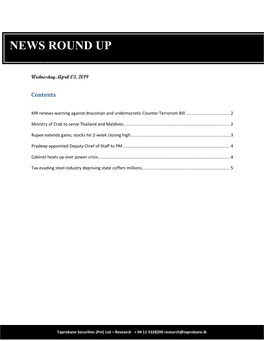 News Round Up