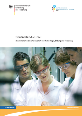 Deutschland – Israel Zusammenarbeit in Wissenschaft Und Technologie, Bildung Und Forschung Impressum