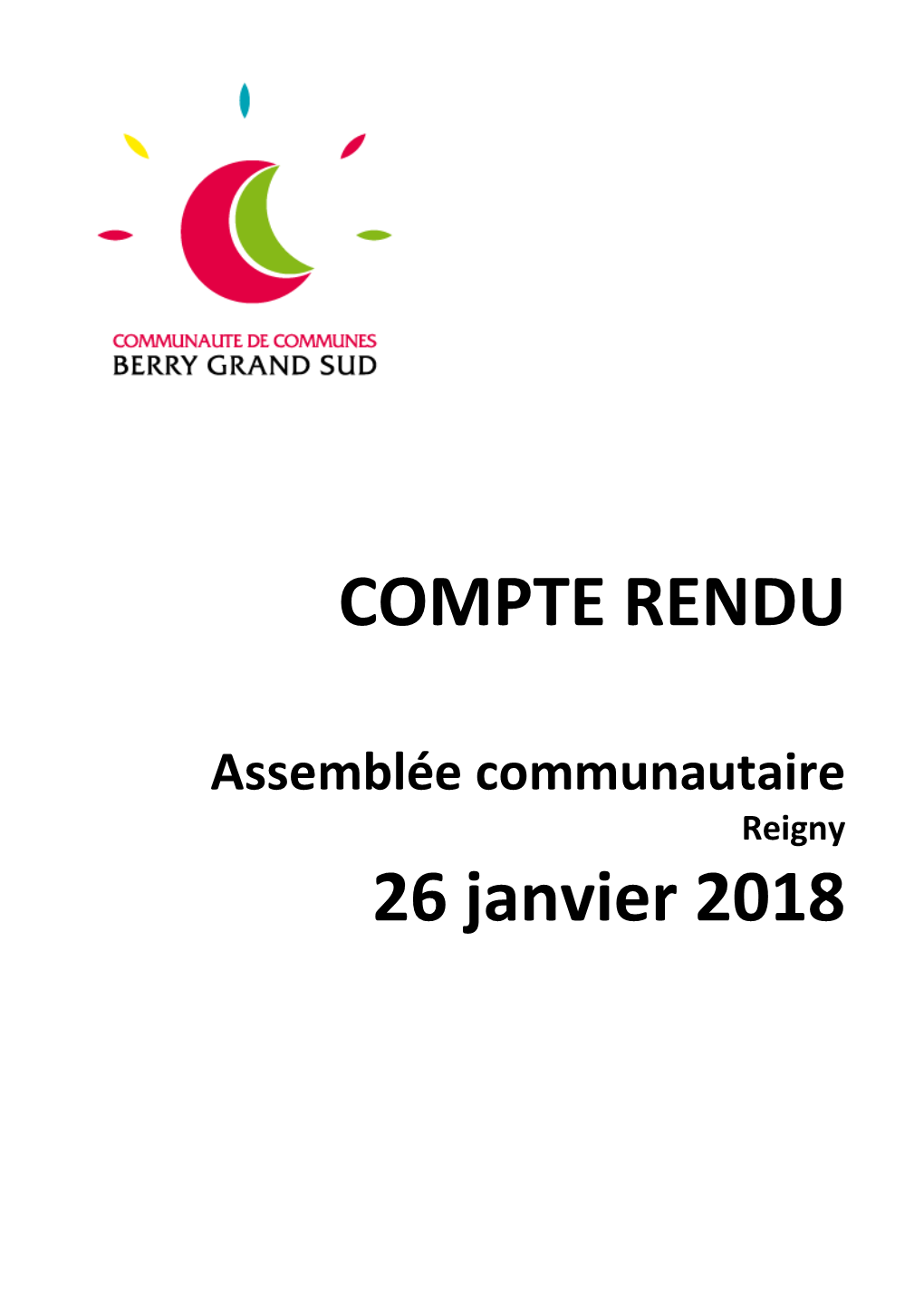 COMPTE RENDU 26 Janvier 2018