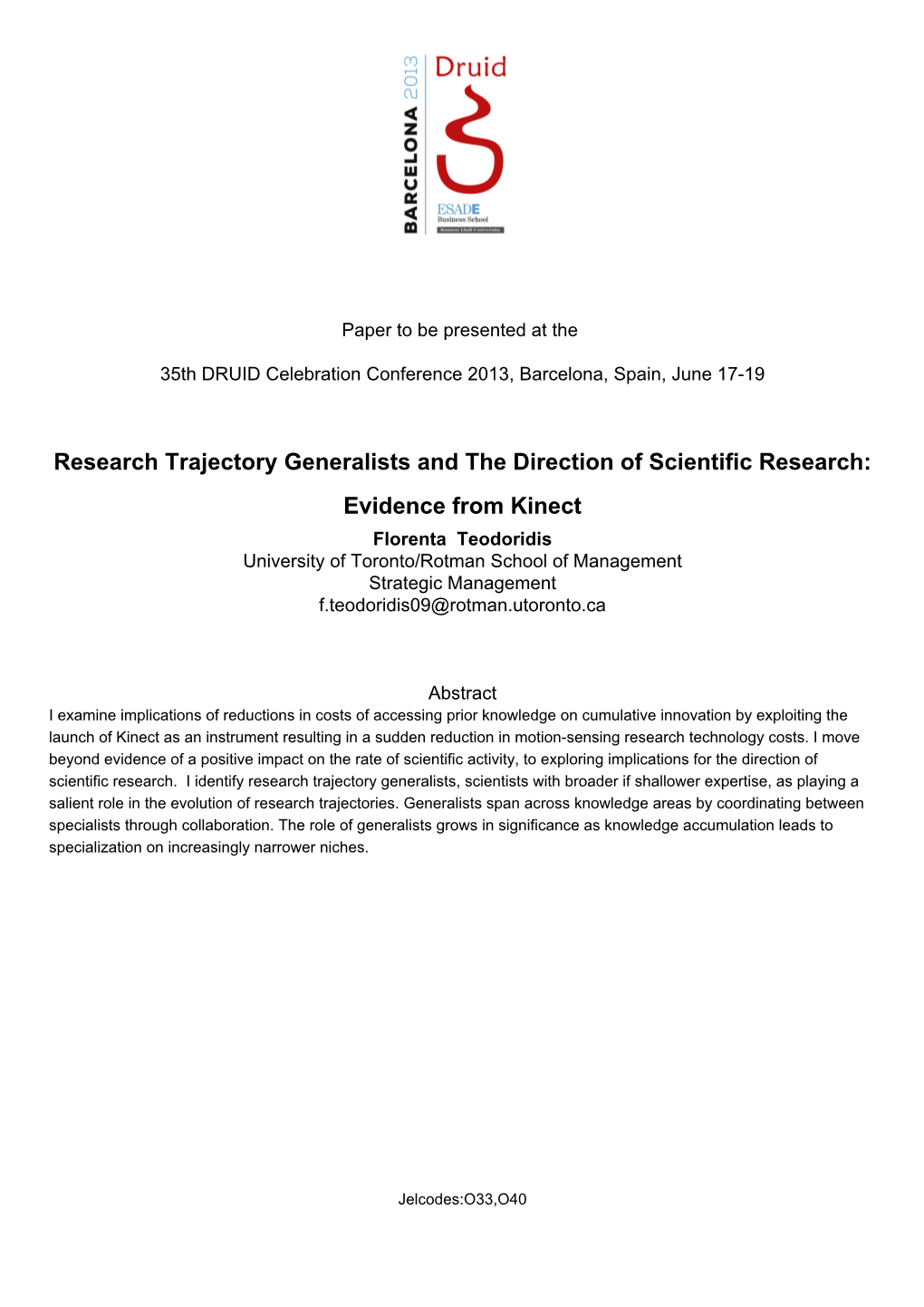 Research Trajectory Generalists and the Direction of Scientific