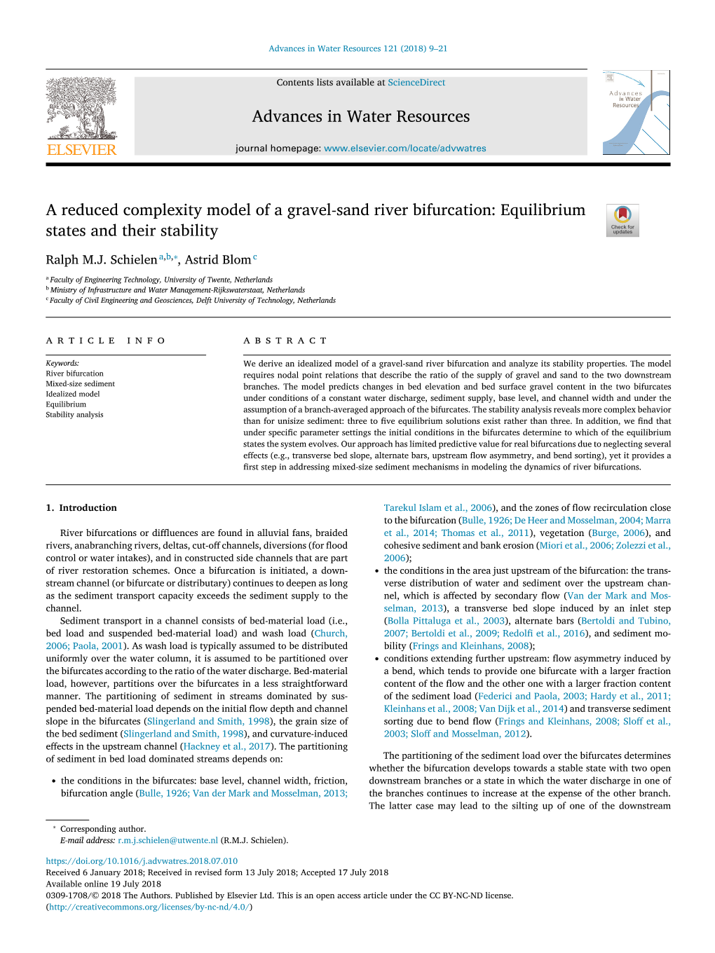 A Reduced Complexity Model of a Gravel-Sand River Bifurcation: Equilibrium States and Their Stability