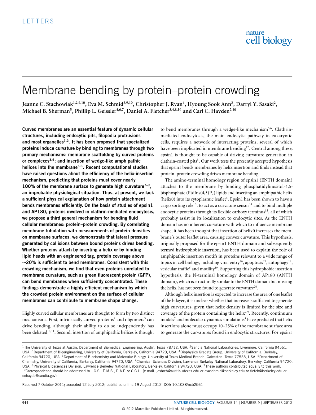 Membrane Bending by Protein–Protein Crowding Jeanne C