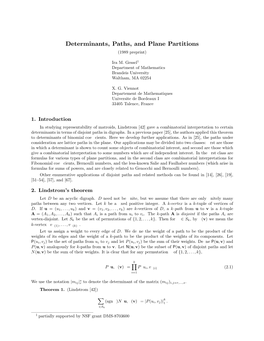 Determinants, Paths, and Plane Partitions (1989 Preprint)