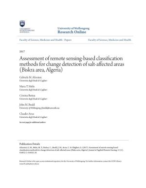 Assessment of Remote Sensing-Based Classification Methods for Change Detection of Salt-Affected Areas (Biskra Area, Algeria) Gabriela M