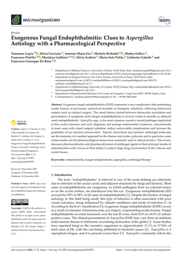 Exogenous Fungal Endophthalmitis: Clues to Aspergillus Aetiology with a Pharmacological Perspective