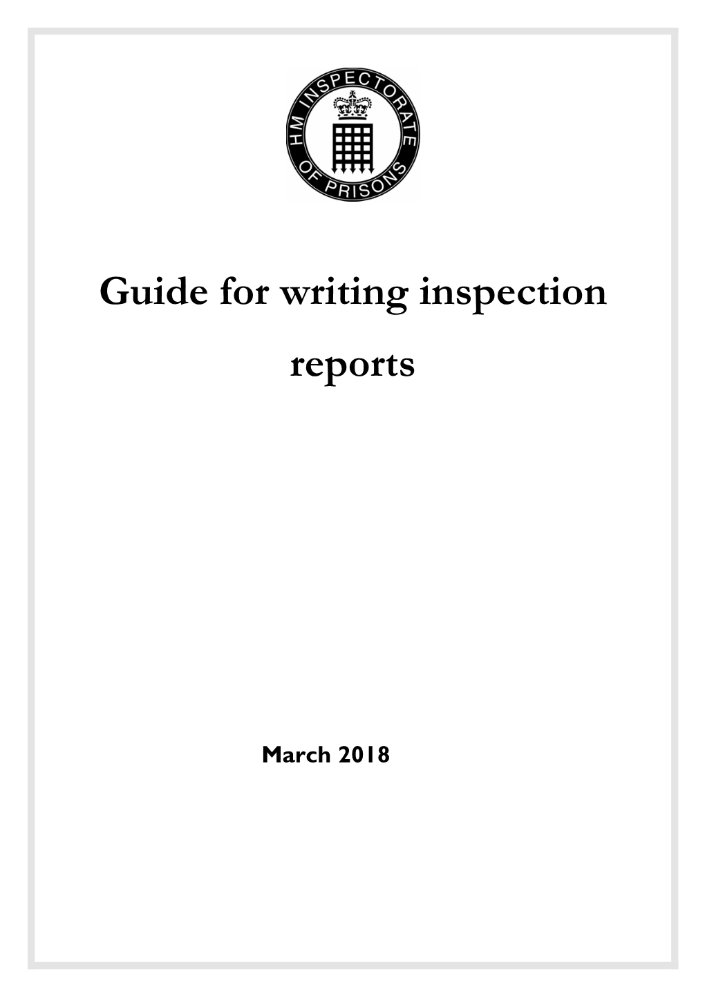 Guide for Writing Inspection Reports Contents Contents