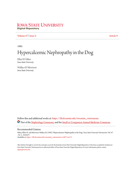 Hypercalcemic Nephropathy in the Dog Ellen H