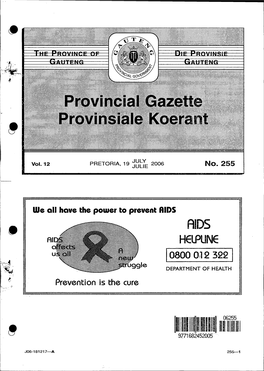 Provincial Gazette Provinsiale Koerant