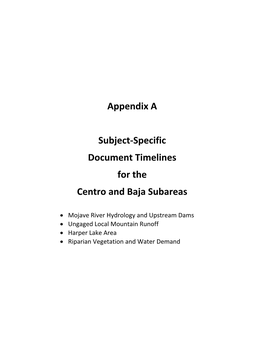 Appendix a Subject-Specific Document Timelines for the Centro