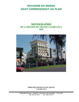 Monographie De La Region Du Grand Casablanca 2005