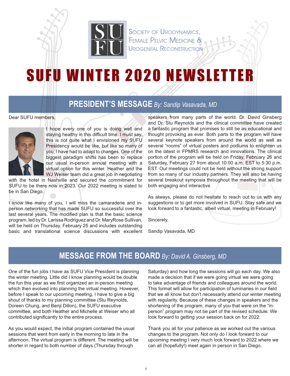 Sufu Winter 2020 Newsletter