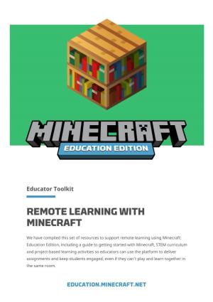 Remote Learning with Minecraft: Education Edition