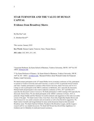 Star Turnover and the Value of Human Capital: Evidence from Broadway