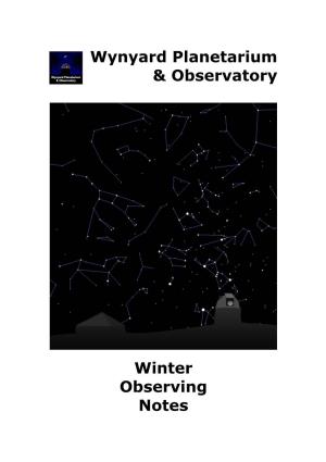 Winter Observing Notes