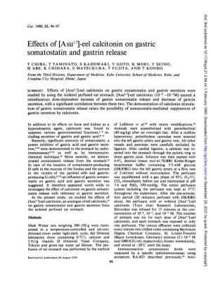 Eel Calcitonin on Gastric Somatostatin and Gastrin Release
