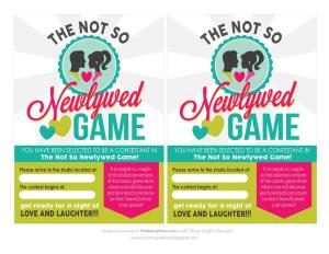 Not So Newlywed Game Pack