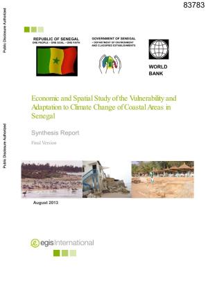 Study of the Vulnerability and Adaptation to Climate Change of Coastal Areas in Public Disclosure Authorized Senegal
