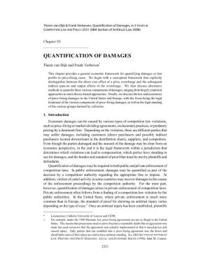 Quantification of Damages , in 3 ISSUES in COMPETITION LAW and POLICY 2331 (ABA Section of Antitrust Law 2008)