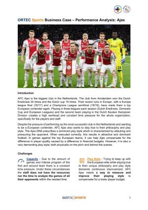 ORTEC Sports Business Case – Performance Analysis: Ajax