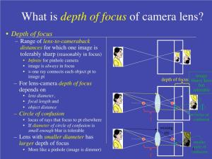 What Is Depth of Focus of Camera Lens?