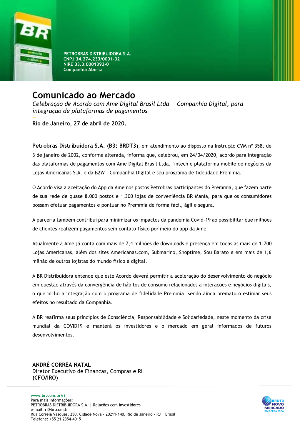 Comunicado Ao Mercado